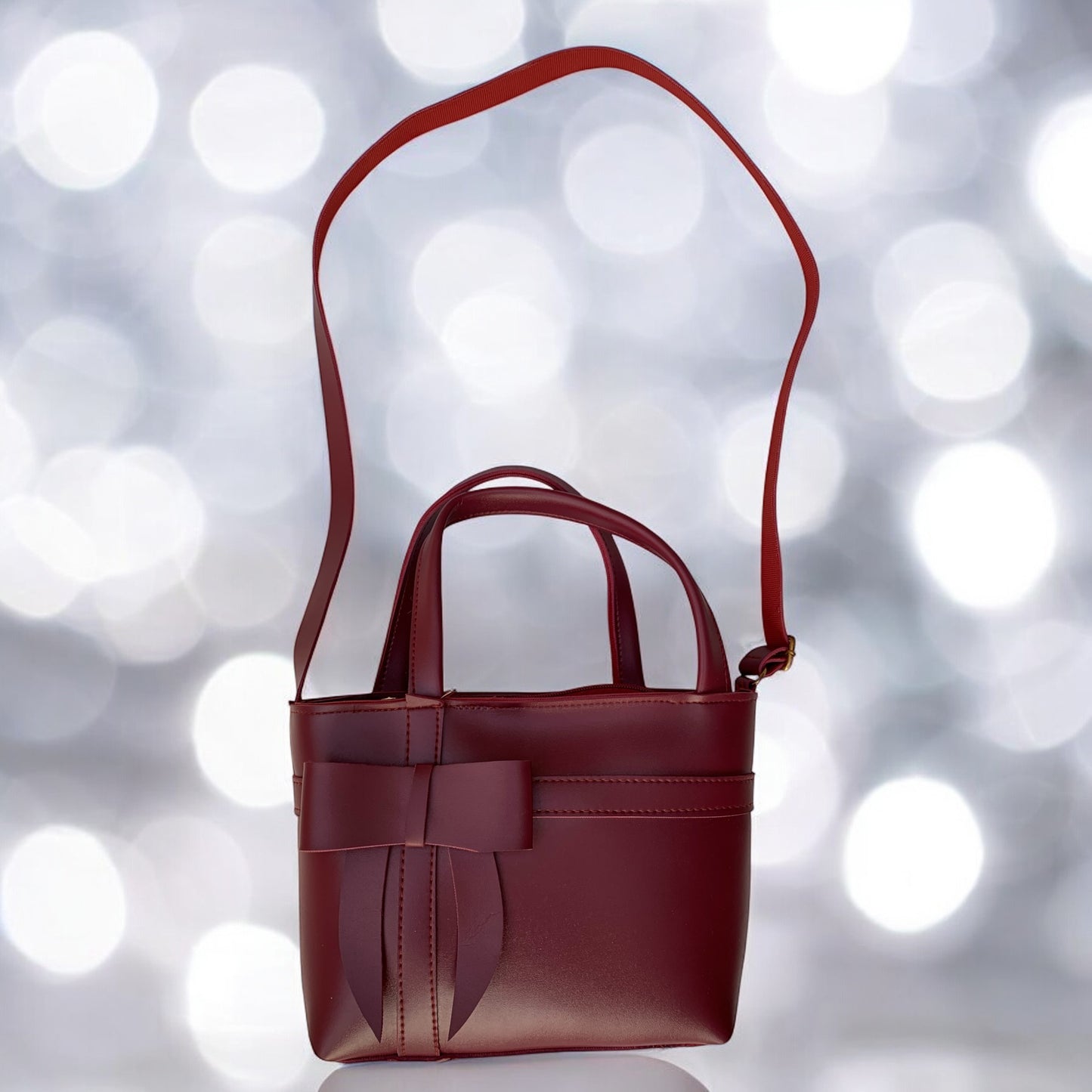 BUTTERFLY Bold Maroon Leather Bag H(748/U)