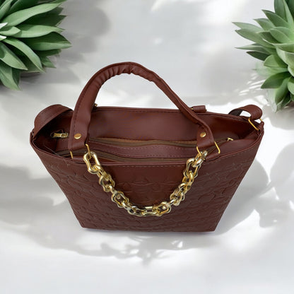 Gold Chain Bold Brown Bag J(U/65)