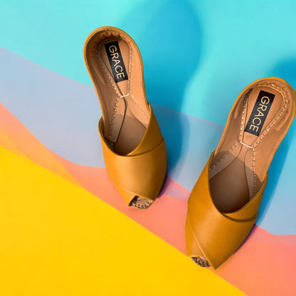 Kheri Pumps Flat Solid Yellow U/642